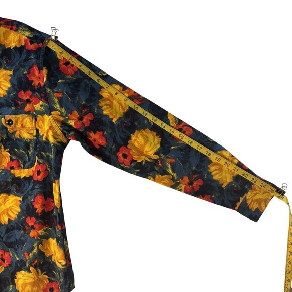 J. Crew Midweight Flannel Shirt Small Regenerative Cotton Floral Print Multicolo - Picture 8 of 10